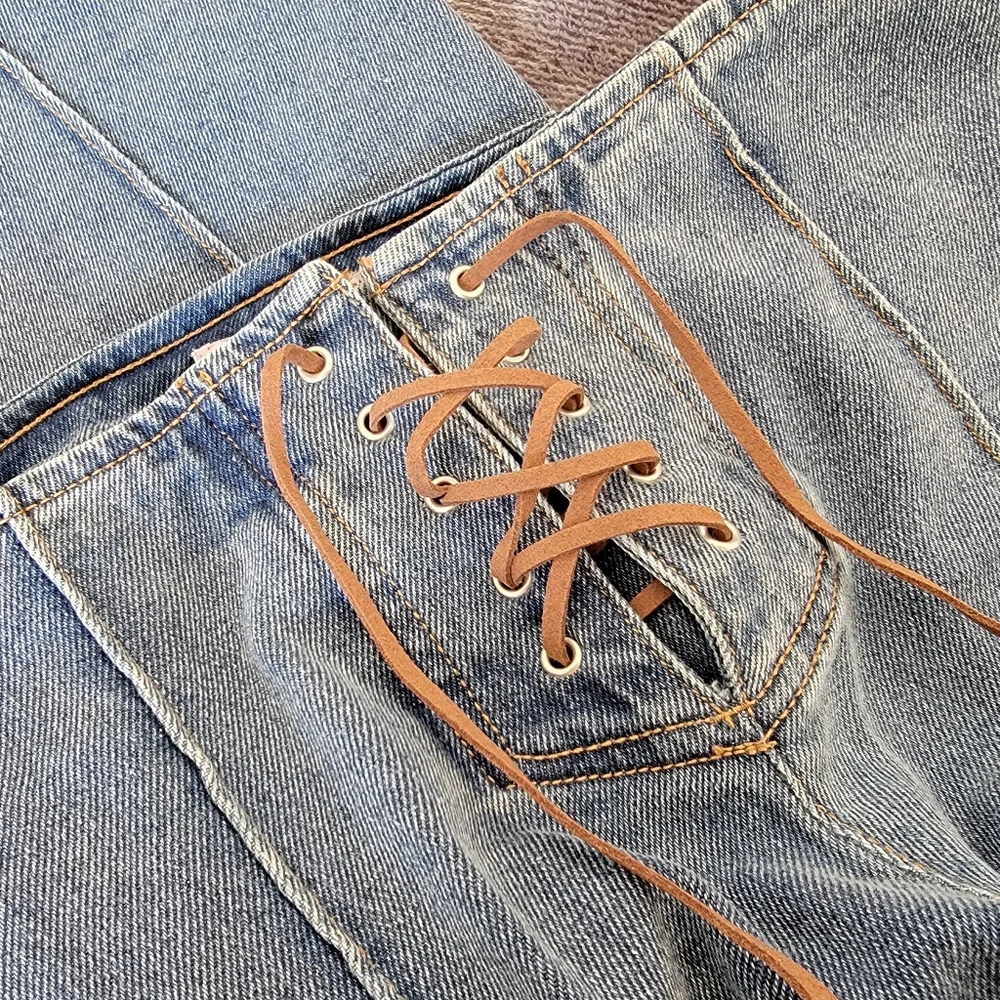 Soho Juniors sz 5/27 LIKE NEW Flare Hippy Boho Leather Vintage 70's Jeans Y2K - Picture 12 of 12